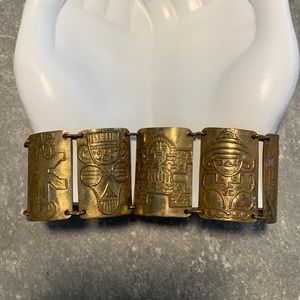 Vintage brass hinge bracelet